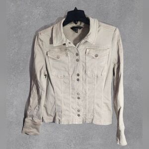 White House Black Market khaki jean Jacket Size XL